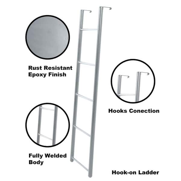 40" Inch Tall Steel Hookon Bunk Bed Ladder By Blantex On Sale Bed
